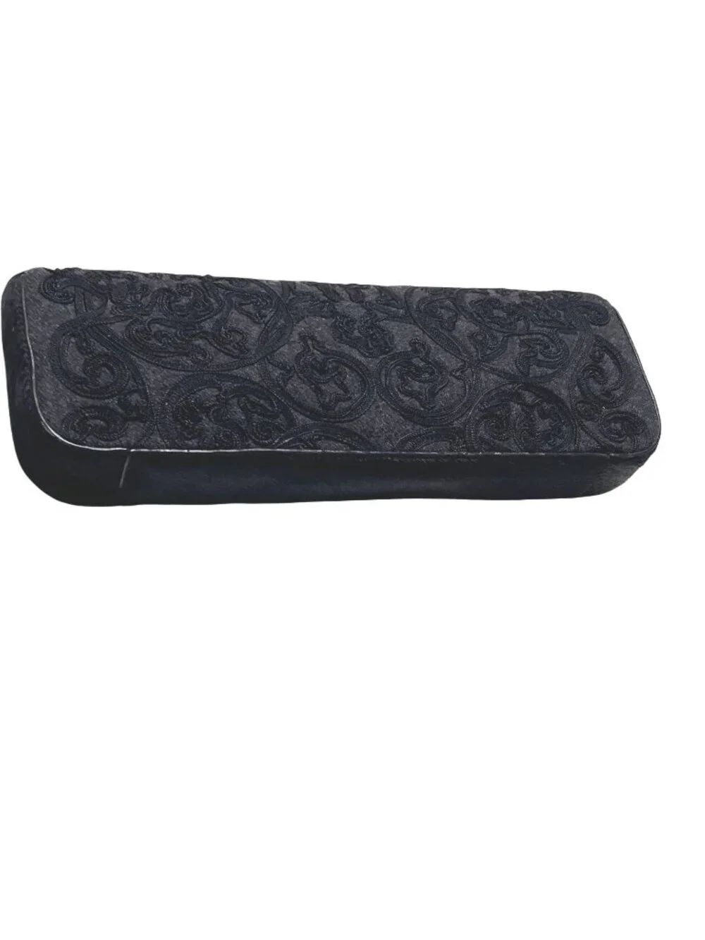 Adrienne Vittadini Embroidered Black Pony Hair Clutch
